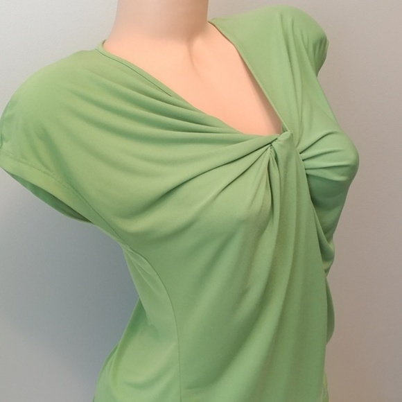 Michael Kors Front Twist Knot Green Top M - Picture 2 of 7